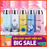 [FREE SHIP] Bình giữ nhiệt Cho Bé hình helokitty, doremon 500ml kèm ca