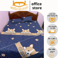[FREE SHIP] Bộ Ga Gối Trần Bông 5 Món Dày Dặn, Xẻ Góc ( Ga Chùm, Ga Phủ Xuống Giường)