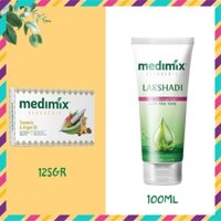 [Free Ship] COMBO Gel Dưỡng MEDIMIX Lakshadi, Giảm Mụn, Mờ Thâm 100ml + Xà phòng MEDIMIX Nghệ & Argan-125 gr