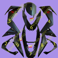 [free ship] Dàn áo, vỏ xe, mặt nạ, tai thỏ Winner V1 đen nhám đời 2018 Zin chính hãng Honda