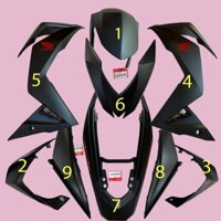 [free ship] Dàn áo, vỏ xe, mặt nạ, tai thỏ Winner V1 đen nhám đời 2018 Zin chính hãng Honda