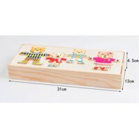Free Ship Free Ship Đồ Chơi Trẻ Em Hộp Tranh Cho Bé Lắp Ghép Hình Gỗ Thay Đồ Gia Đình Chú Gấu