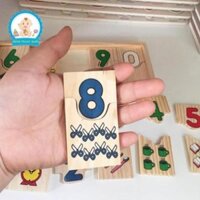 Free Ship Free Ship GIÁO CỤ MONTESSORI HỘP GHÉP SỐ VÀ HỌC ĐẾM BẰNG GỖ AN TOÀN CHO BÉ