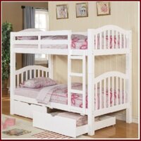 [Free Ship] Giường 2 Tầng 1m/1m - Trắng Gỗ Thông Tự Nhiên Có Ngăn Kéo