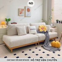 [Free ship Hà Nội] Ghế Sofa nỉ ND FUNITURE đệm ngồi lò xo êm ái kết hợp bệ gỗ sồi chắc chắn bảo hành 12 tháng