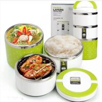 [FREE SHIP] Hộp Cơm Giữ Nhiệt 3 Tầng Lõi Inox ( chữ LUCH LOX)