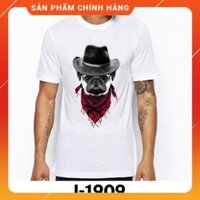 [FREE SHIP] I1909-Áo thun nam tay ngắn in chú chó