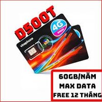 (FREE SHIP) im 4G Viettel / Vinaphone D500 Trọn Gói 1 Năm 60Gb (5Gb/Tháng) Data Không Giới Hạn -Sim vào mạng 1 năm không