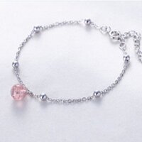 free ship Lắc Tay Bạc Nữ S925 Đính Hạt Dâu Tây Xinh Xắn Đẹp L-1596 123