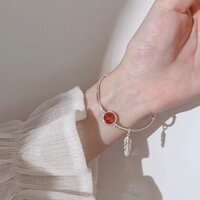 free ship Lắc tay nữ bạc 925 vòng kiềng mặt đỏ xinh unicorn mẫu mới xinh XB-L37 123