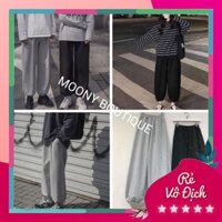 [FREE SHIP] Quần Jogger Nỉ Trơn Unisex 🦋 Quần Thun Nỉ Dáng Rộng Ống Bo 2 Màu 🦋