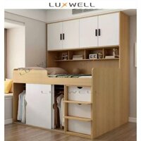 [FREE SHIP TPHCM] Combo giường phòng ngủ tầng cho bé Luxwell kết hợp tủ áo kệ sách Lux0972