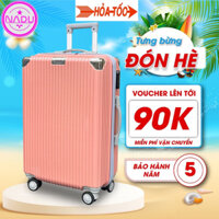 [Free Ship] Vali bo góc xách tay siêu nhẹ size 20-24, Valy kéo du lịch thời trang nhựa ABS PC chống va đập chính hãng