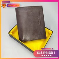 [Free Ship]  Ví Nam Dáng Đứng Nâu Da Bò Xịn Loại 1 Dập Vân Logo Levis ( Bảo Hành 12 Tháng)