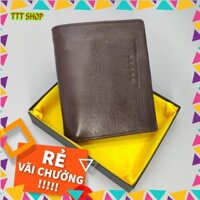 [Free Ship]  Ví Nam Dáng Đứng Nâu Da Bò Xịn Loại 1 Dập Vân Logo Levis ( Bảo Hành 12 Tháng)