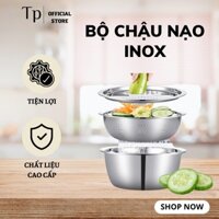 [FREE SHIP❤️] Bộ Nạo Rau Củ 3 Món Bào Nhật Bản - Rổ Nạo Rau Củ Kiêm Rổ & Chậu Inox Cao Cấp Đa Năng, Tiện Dụng Nhà Bếp