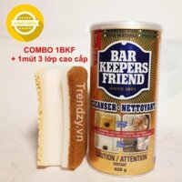 [free ship]Combo Bột tẩy rửa đa năng BKF + Mút tẩy rửa 3 lớp cao cấp | Làm sạch kính nhà tắm | Hộp 425g | Nhập khẩu USA