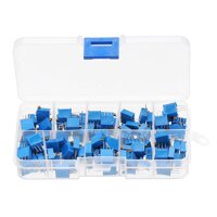 【Free Shipping】100pcs 3296W Multiturn Tông Đơ Cắt Chiết Áp Bộ Độ Chính Xác Cao Biến Điện Trở Có Hộp Bộ