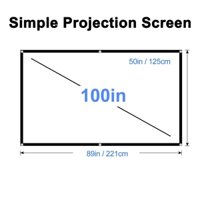 [Freebie] Màn hình chiếu đơn giản Màn hình máy chiếu di động chống nhăn 100 inch 16: 9 cho rạp hát tại nhà