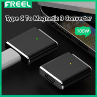 Freel 100W USB C sang từ tính 3 Bộ chuyển đổi sạc có đèn LED, Bộ chuyển đổi sạc nhanh an toàn PD 3.1 20V 5A cho MacBook Air M2 13ft 2022 15ft 2023 / MacBook Pro 14ft 16ft 2021 2023