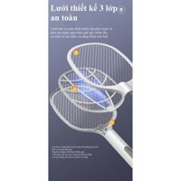 [FREESHIP 20-70K] Vợt Muỗi kiêm Đèn Bắt Muỗi 2 trong 1 - Pin sạc cao cấp 1200 mah - Bảo hành 3 tháng - 1 đổi 1