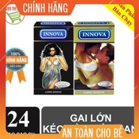 [FreeShip - 300k] BỘ 2 HỘP BAO CAO SU INNOVA VÀNG VÀ ĐEN KÉO DÀI THỜI GIAN 24 CHIẾC