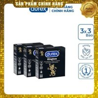 [FreeShip - 300k] Bộ 3 bao cao su Durex Kingtex 3 bao/hộp