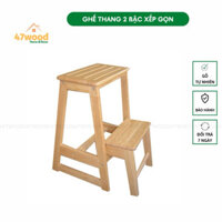 Freeship 47WOOD Ghế thang 2 bậc xếp gọn - Ghế thắp nhang 2 bậc cao 55cm 47wood