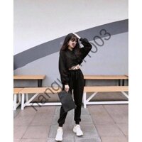 [Freeship 50k] 166B1 Set bộ thể thao áo croptop tay phồng và quần nỉ jogger siêu cá tính sporty girl shop Na Nguyễn