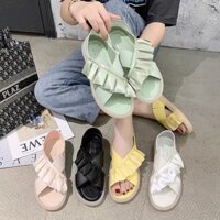 Freeship 50k Dép sandal nữ quai da bèo đế trong siêu xinh