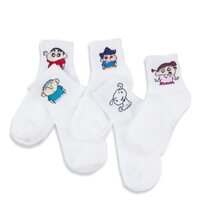 [FreeShip 50K] Set 10 Đôi Tất Vớ More Than Hàn In Hình Cô Gái, Khỉ, Chó Cao Cổ
