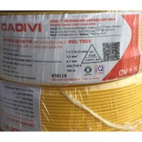 [Freeship 70K] Dây điện đơn CADIVI 1.5 mm2 CV 1.5 cuộn 100m