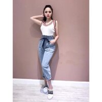 [FREESHIP 99K TOÀN QUỐC] Quần Baggy Jeans Nữ Lưng Thun Cột Nơ LTS3044