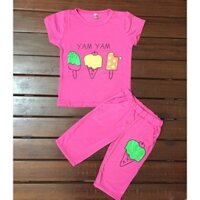 Freeship 99k toàn quốc_,Combo 3 bộ bé gái với 3 cây kem quế