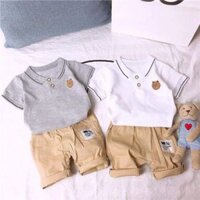 Freeship 99k TQ_Set bộ polo gấu quần kaki