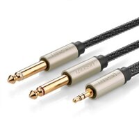 [FREESHIP 99K]_Cáp Audio 3,5mm to 2 đầu 6,5mm dài 3m Ugreen 10618 chính hãng