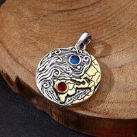 [FreeShip] [Ảnh thật] Mặt dây chuyền Hoa Mây Thái Cực bạc 925 cao cấp bền màu độ cứng cao chống trầy xước TSP423