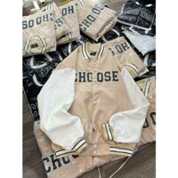 [FREESHIP] Áo Khoác Bomber Unisex Nỉ Nhung Cao Cấp - Áo Khoác Bomber CHOOSE Nam Nữ Hot Trend 2022