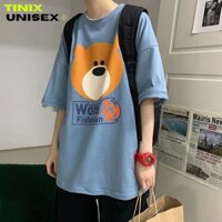 [FREESHIP ]ÁO THUN PHÔNG TAY LỠ NAM NỮ HÌNH CON GẤU UNISEX FORM RỘNG MS A49 TINIX UNISEX