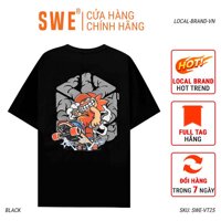 [FREESHIP] Áo thun SWE ván trượt tay lỡ form rộng vải Cotton, T-Shirt SWE skateboard Unisex