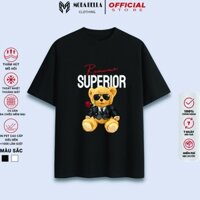 [Freeship] Áo thun tay ngắn, ao thun nam nữ cộc tay Romance Superior hình gấu cute, T- shirt nam nữ form rộng