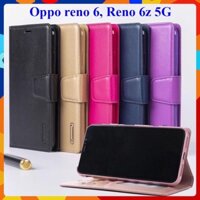 [FreeShip] Bao da dạng ví Oppo Reno 6, Oppo Reno 6z 5G hiệu Hanman cao cấp có nắp gập, ngăn đựng thẻ ATM tiền tiện lợi