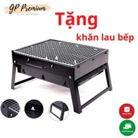 💖FreeShip💖 Bếp Nướng Than Hoa Vuông Chất Liệu Inox Cao Cấp Màu Đen Kích Thước 35x27x7cm Kèm Vỉ Nướng