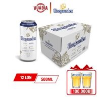 [FREESHIP] Bia Hoegaarden White 12 lon 500ml - Tặng ly cao cấp