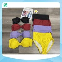 FreeShip  Bikini đi biển cup nơ ngực quần cạp cao- đồ bơi nữ sexy  Xinh