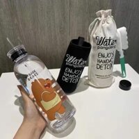 [FREESHIP] Bình Nước 7 Phụ Kiện Hình Gấu Bear 1000ml Nhựa