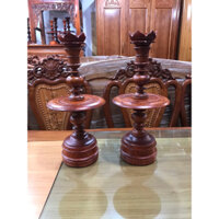 Freeship Bộ 1 đôi chân đèn cầy (chân nến) gỗ hương đá cao 45cm