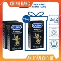 [FreeShip] Bộ 2 hộp Bao cao su Durex Kingtex 12s + Tặng 1 hộp cùng loại