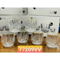 [FREESHIP] Bộ 6 Cốc thủy tinh viền vàng hoạ tiết nổi, ly Thủy tinh chịu nhiệt họa tiệt sang trọng