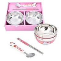 [Freeship] BỘ BÁT ĂN DẶM CHỐNG NÓNG HELLO KITTY DÀNH CHO BÉ ( FREESHIP TOÀN QUỐC )